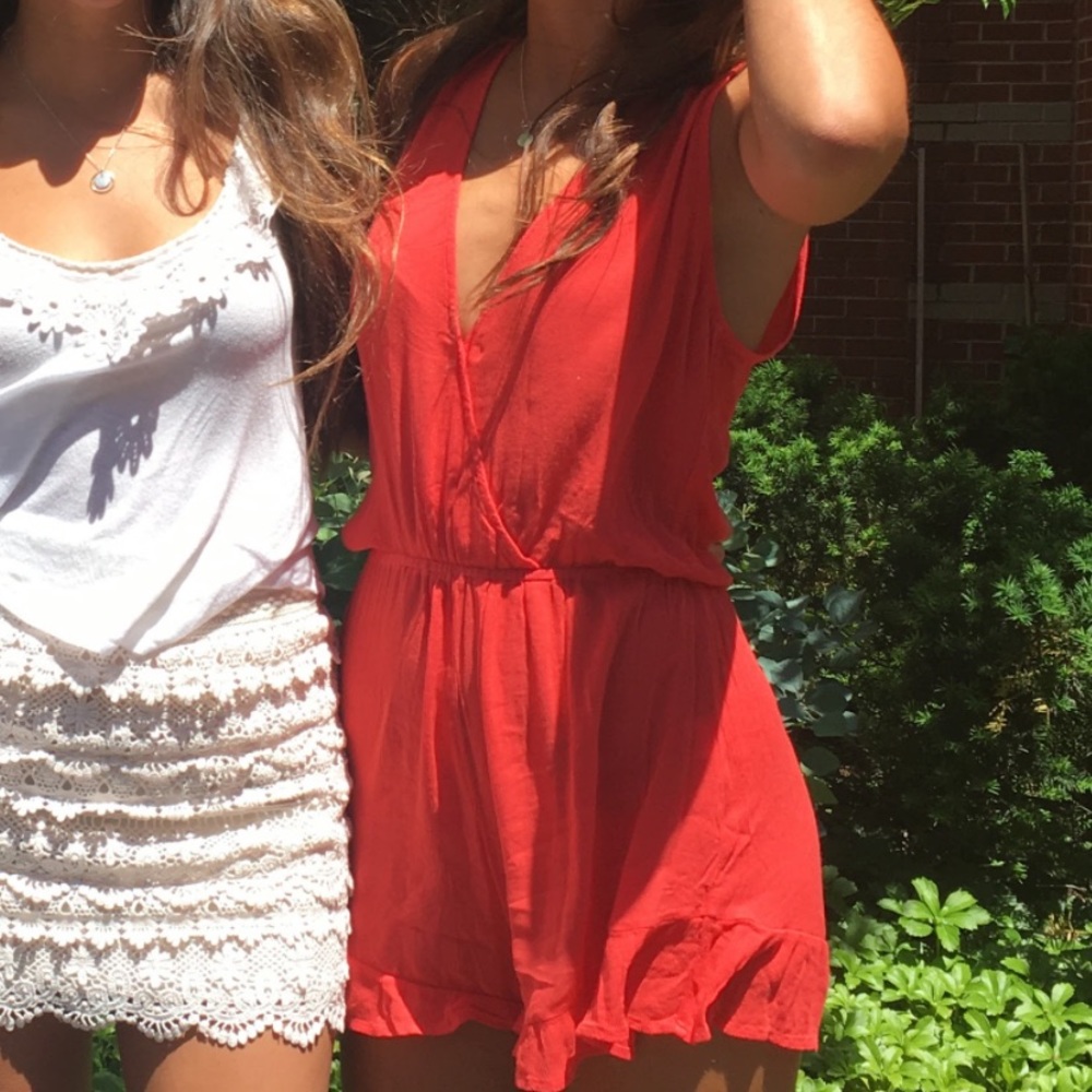 Coral/pink romper
